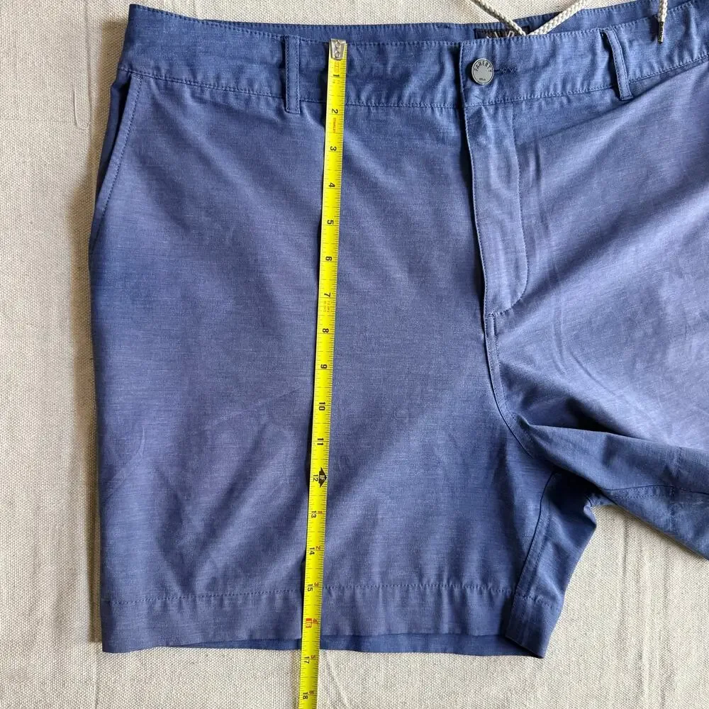 Faherty All Day Shorts Men's 36 Blue Hybrid Performance Chino Stretch Sun Faded